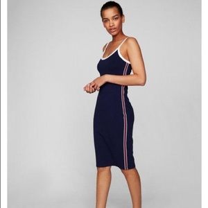 Express side stripe casual dress purple